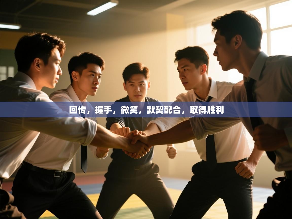 回传，握手，微笑，默契配合，取得胜利  第2张